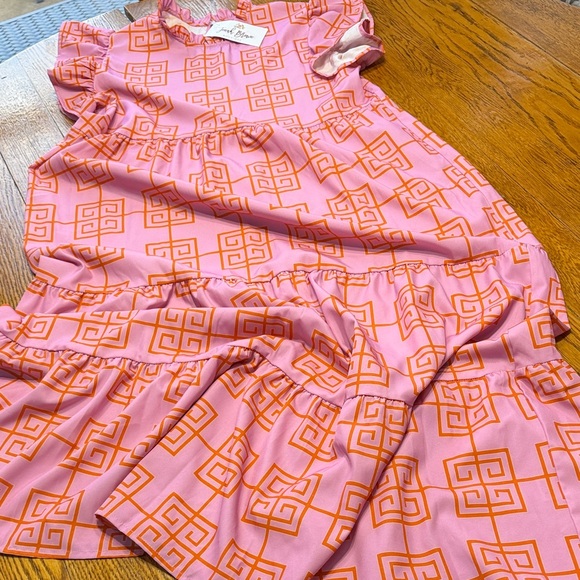 Top It Off Dresses & Skirts - Top it Off pink and orange maxi dress.  Ruffle and tiers. Size Large. New w/tag